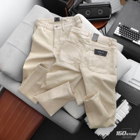 Quần Jean Nam ICONDENIM Beige Basic Straight