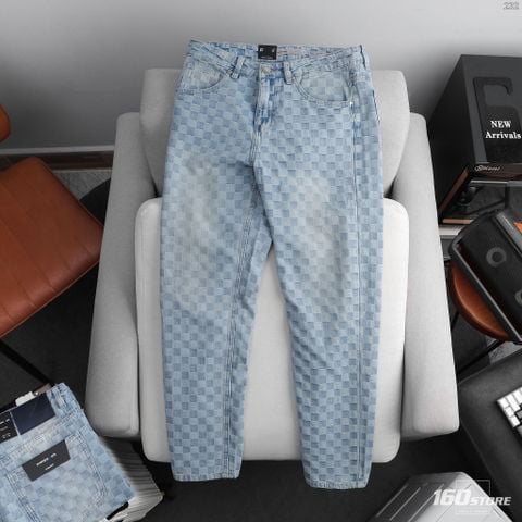 Quần Jean Nam ICONDENIM Checkered Jacquard Straight