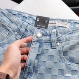 Quần Jean Nam ICONDENIM Checkered Jacquard Straight