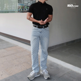 Quần Jean Nam ICONDENIM Checkered Jacquard Straight