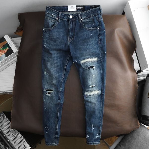 Quần Jeans ICONDENIM Skinny Dark Blue Heavy Rips