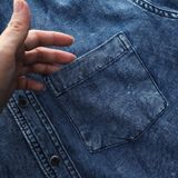 Áo Sơmi Denim Wash ICONDENIM Vertical Stripes Blue