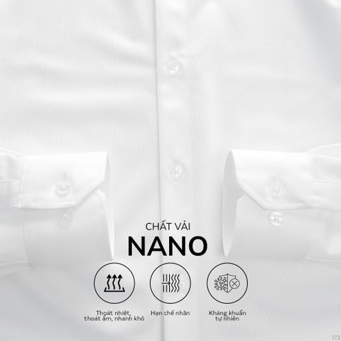 Áo Sơ Mi Nam Nano-Tech All White ICONDENIM