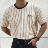 Áo Thun Nam ICONDENIM Vertical Stripe With Logo