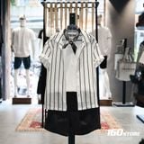 Áo Sơmi Cuban Nam ICONDENIM Dệt Lưới Họa Tiết Sọc