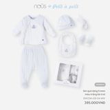  Set Quà Tặng Nous 5 Món Bé Trai Dài Tay Màu Trắng - Newborn 