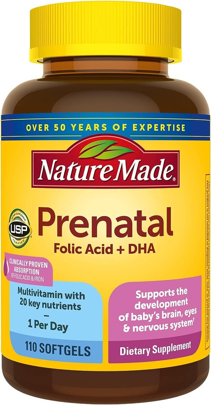  Vitamin Tổng Hợp Cho Mẹ Bầu Nature Made Prenatal Folic Acid + DHA, 110 Viên 