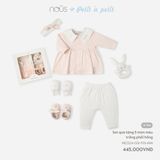  Set Quà Tặng Nous 5 Món Bé Gái Màu Trắng Phối Hồng - Newborn 