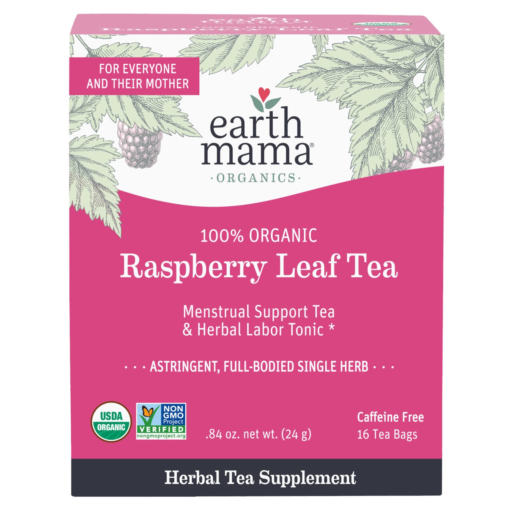  Trà Hỗ Trợ Điều Hòa Nội Tiết Tố Cho Mẹ Bầu Sau Sinh Earth Mama - Vị Raspberry (Hộp 16 Túi Lọc) 