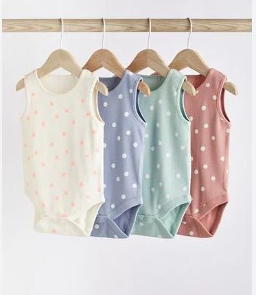  Set 4 Bộ Bodysuits Tam Giác Sát Nách Multi Baby Rib Next Uk 