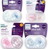  Set 2 Ti Giả Philips Avent Thông Khí Ultra Soft 0-6 Tháng 