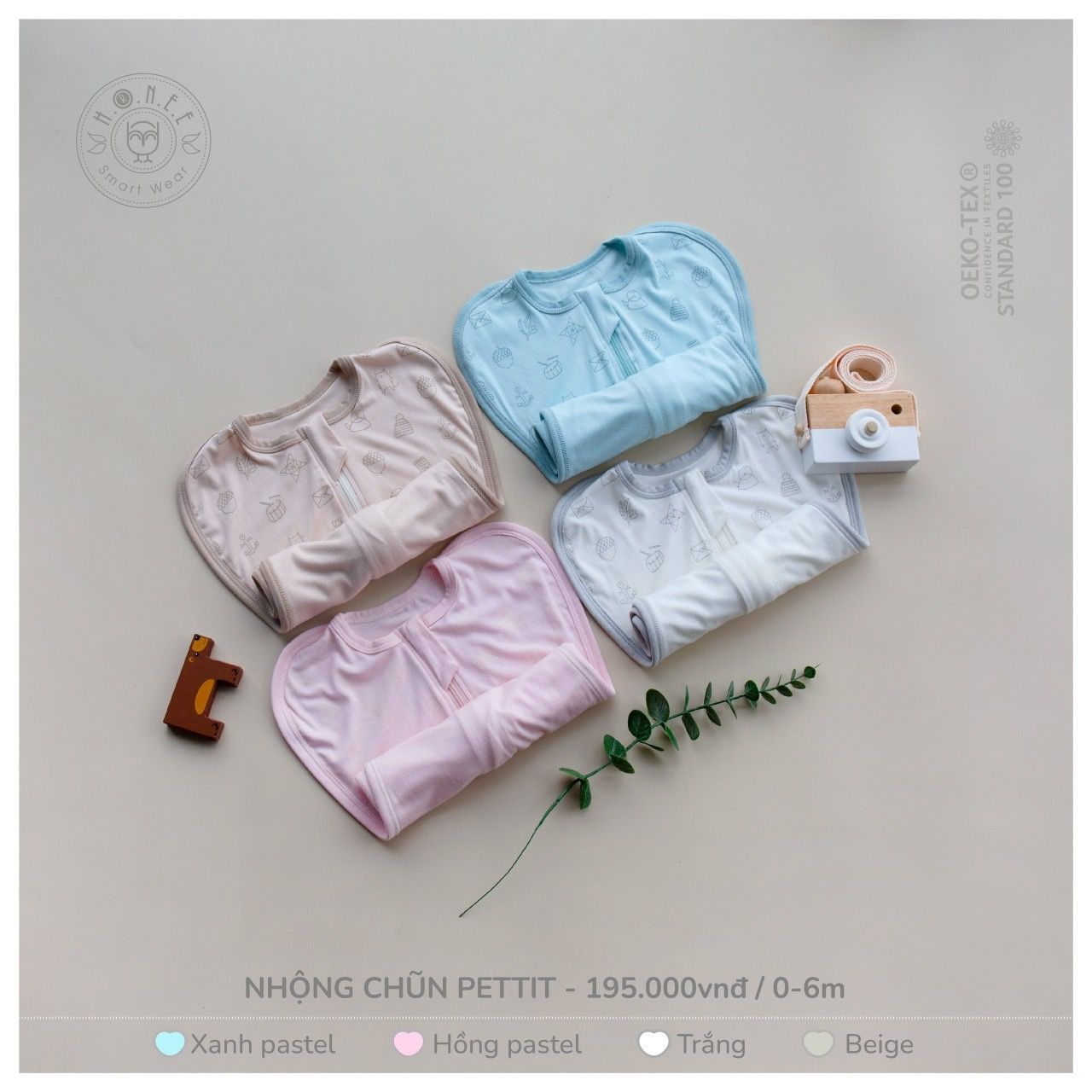  Nhộng chũn petit Hrnee - Màu Beige 