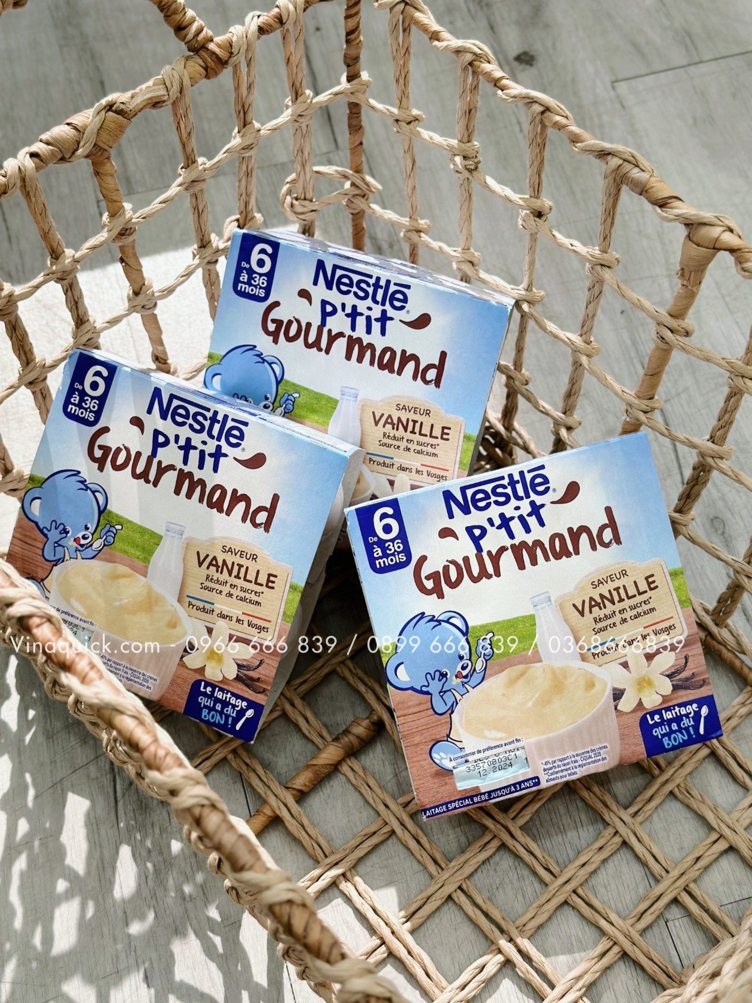  Váng Sữa Nestlé P'tit Gourmand Vị Vani Cho Bé Từ 6M+ 