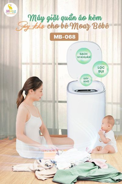  Máy giặt quần áo kèm sấy khô cho bé Moaz BéBé MB-068 