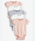  Set 5 Bộ Bodysuits Tam Giác Bé Gái Next Uk Tay Phồng 