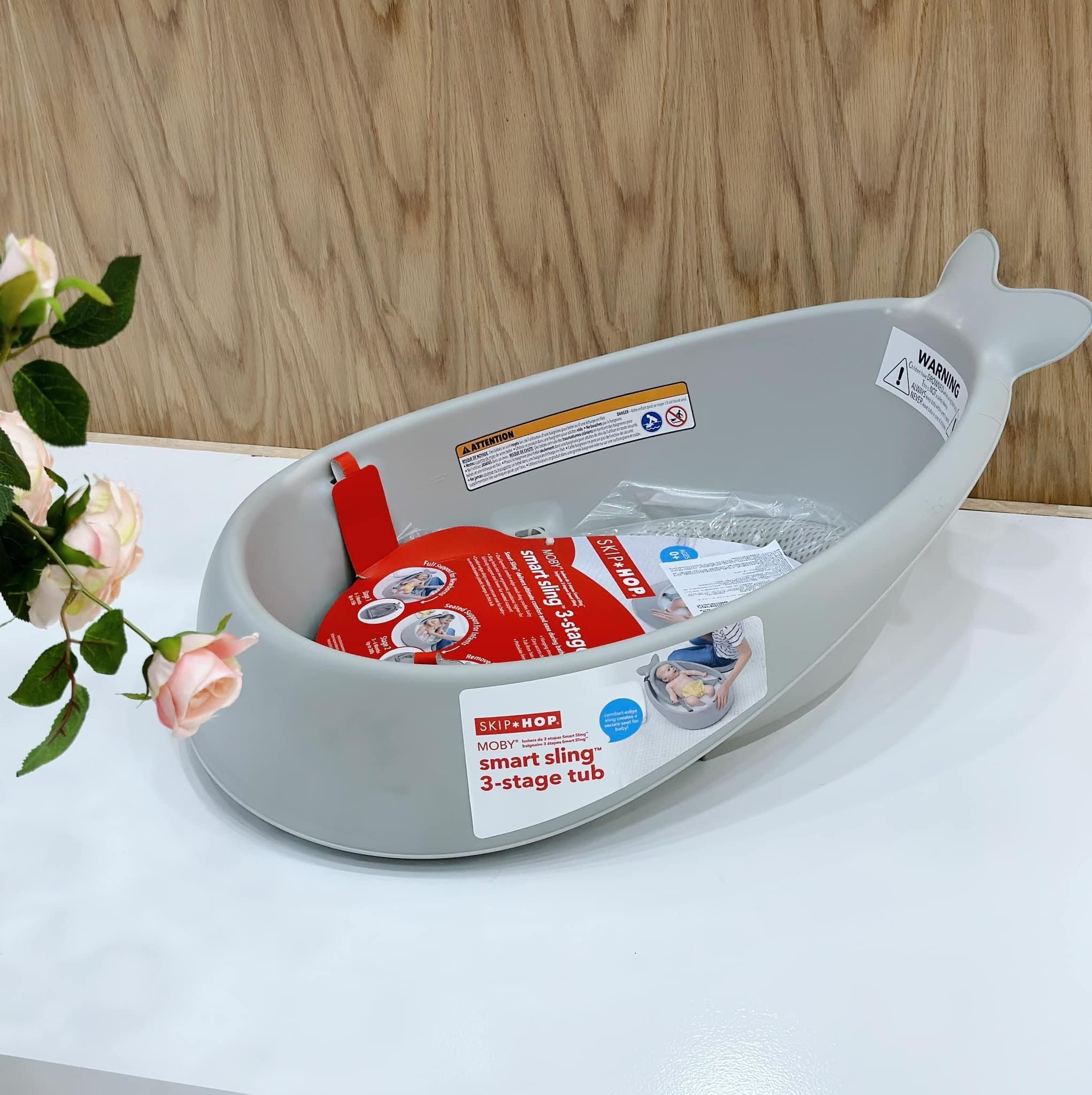  Chậu tắm bé Skip Hop Baby Bath Tub 3 in 1, Moby, Grey 