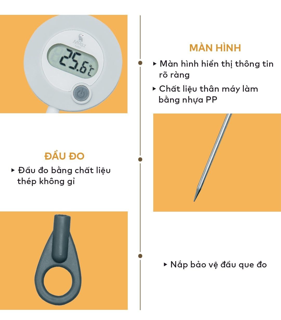  Nhiệt Kế Đo Sữa Moaz BéBé MB-020 