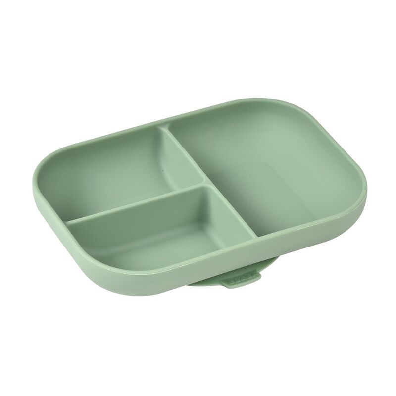  Khay ăn dặm chia ngăn silicone Beaba - màu Sage Green 