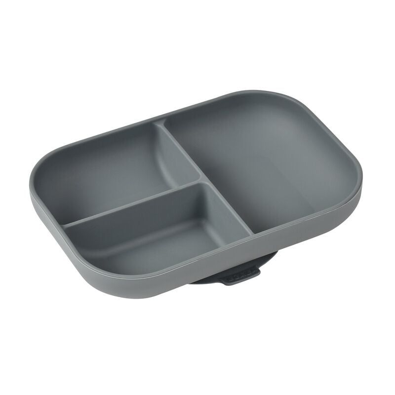  Khay Ăn Dặm Chia Ngăn Silicone Beaba - Màu Mineral Grey 