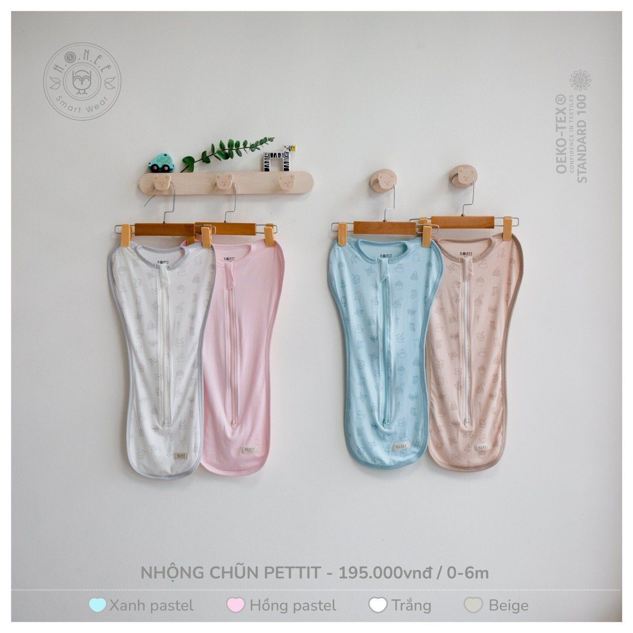  Nhộng chũn petit Hrnee - Màu Xanh Pastel 