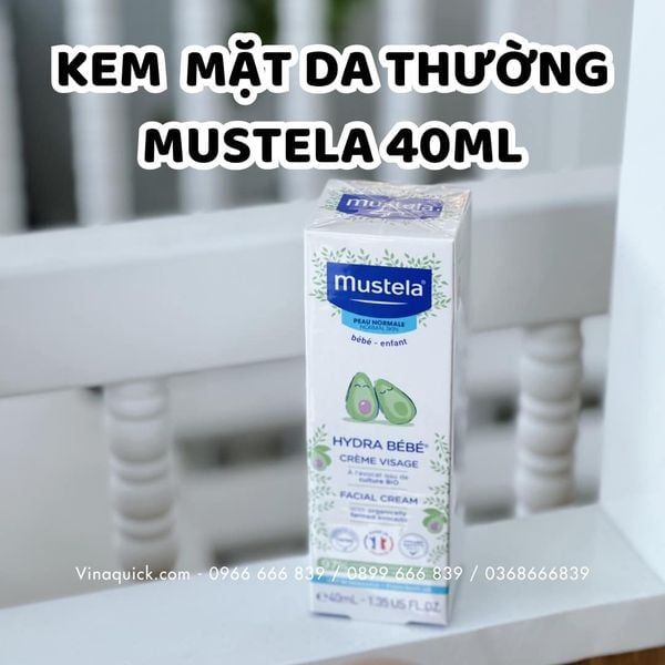  Kem Dưỡng Da Mặt Mustela Cho Da Thường Hydra Bebe Facial Cream 40ml 