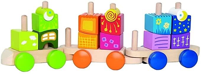  Đồ chơi đoàn tàu xe lửa bằng gỗ Hape Fantasia Blocks Train 