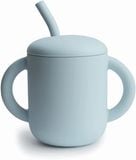  Cốc tập uống Mushie Silicone Training Cup + Straw - Màu Powder Blue 