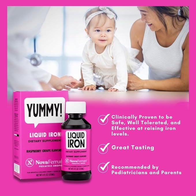  VITAMIN SẮT YUMMY NOVAFERRUM LIQUID IRON CHO TRẺ TỪ SƠ SINH TỚI 4 TUỔI , 120ML 