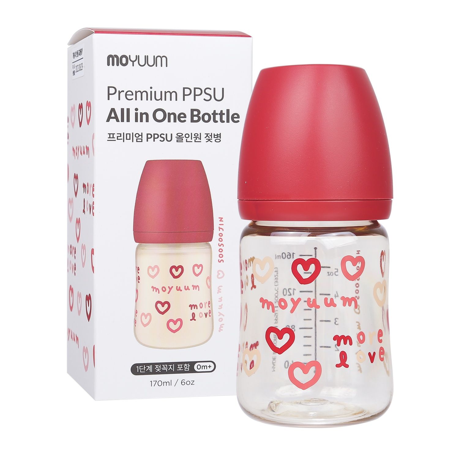  Bình Sữa PPSU Cổ Rộng Moyuum More Love Edition 170ml 