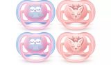  Set 2 Ti giả Philips Avent Ultra Air Pacifier 0-6 tháng (Owl/Deer) 