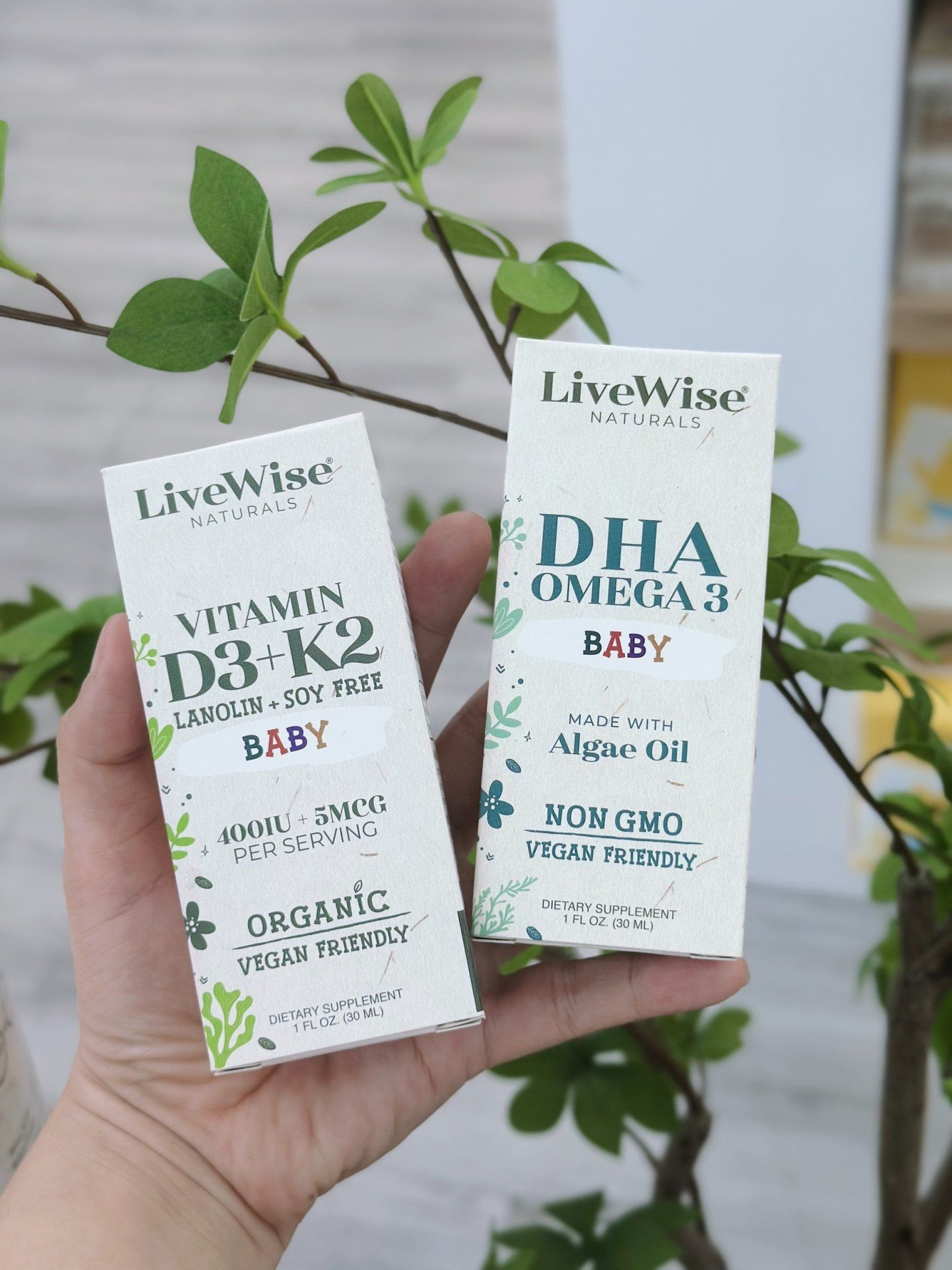  Vitamin D3K2 hữu cơ LiveWise Baby cho bé từ sơ sinh 