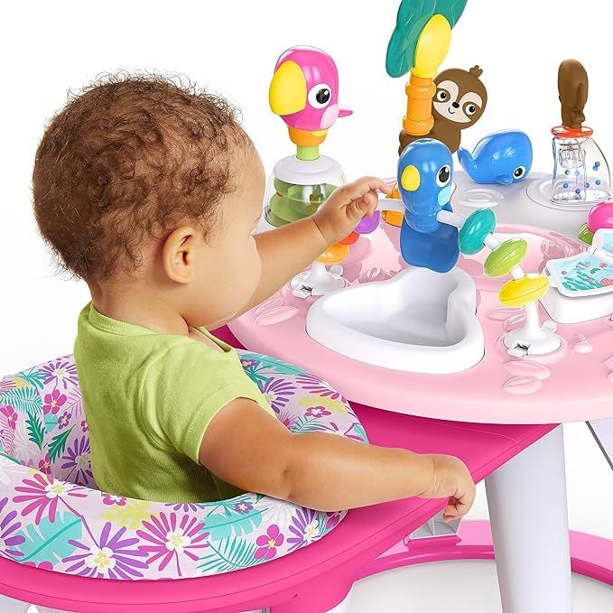  Xe tập đi Bright Starts Around We Go 2-in-1 Walk-Around Activity Center & Table, Tropic Coral 