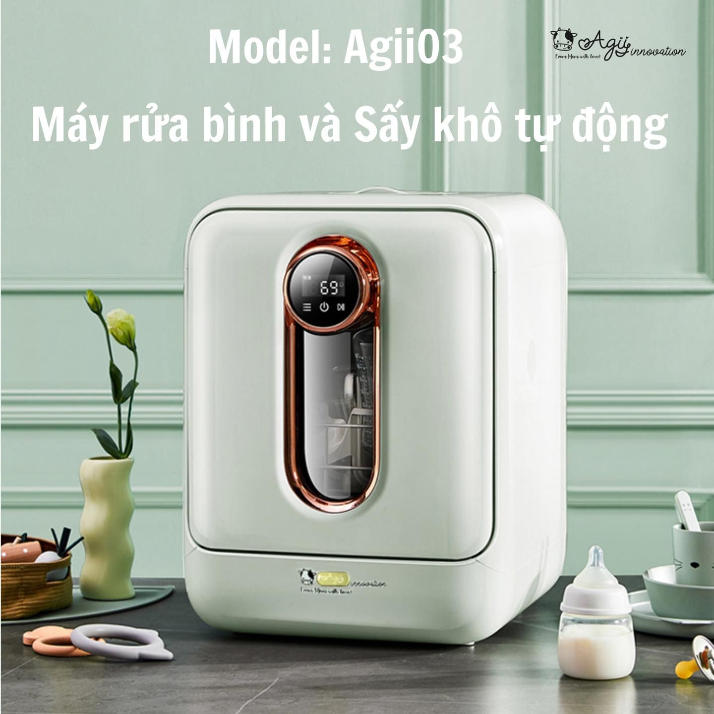  Máy Rửa Bình Sữa Và Sấy Khô Thông Minh AGII 03 