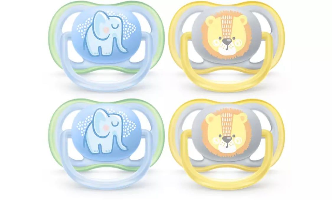  Set 2 Ti giả Philips Avent Ultra Air Pacifier 0-6 tháng (Elephant/Tiger) 