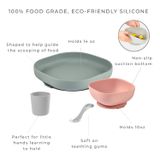  Bộ Ăn Dặm 4 Món Silicone Đế Hít Beaba - Màu Eucalyptus 