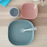  Bộ Ăn Dặm 4 Món Silicone Đế Hít Beaba - Màu Eucalyptus 