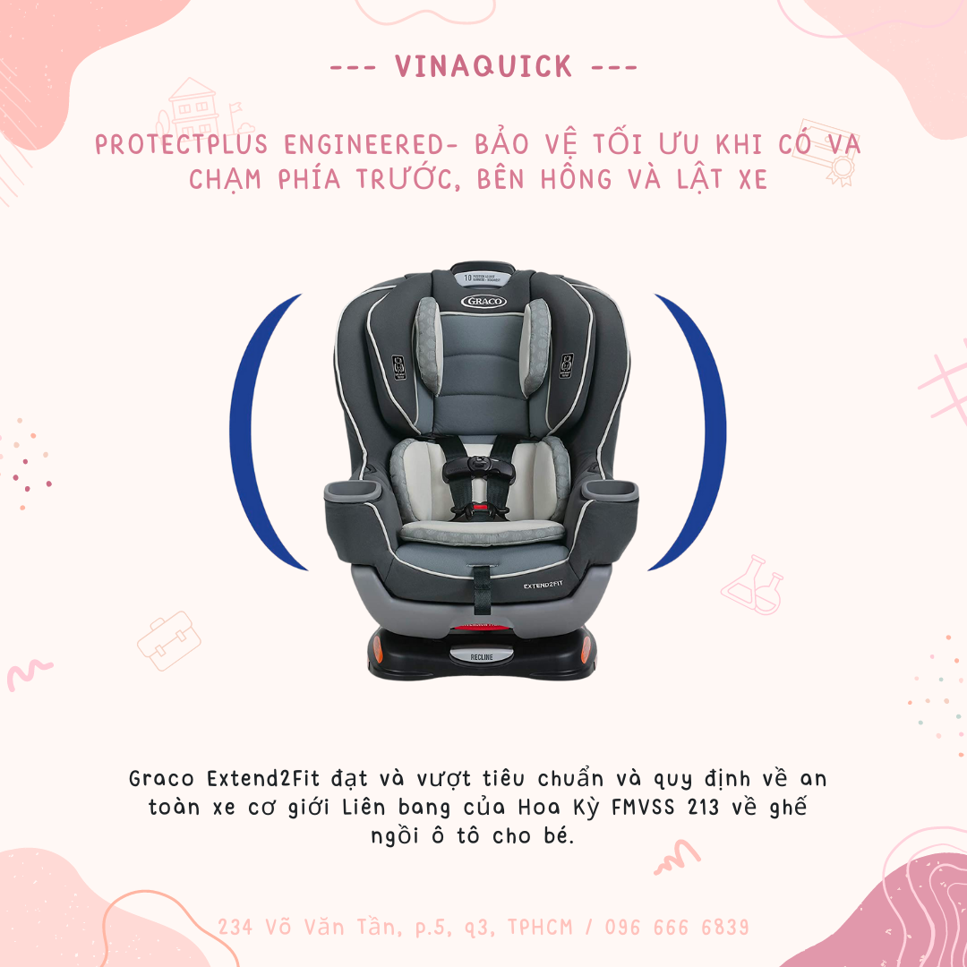  Ghế ngồi ô tô GRACO EXTEND2FIT 2-in-1 CONVERTIBLE CAR SEAT - GOTHAM 