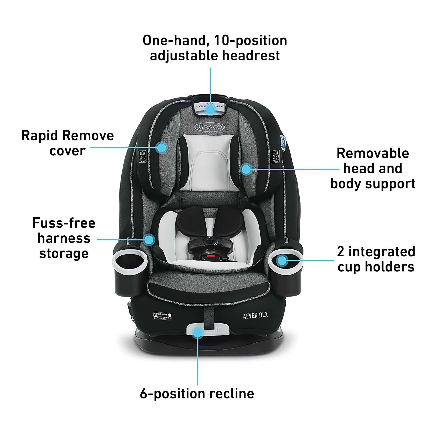  GHẾ NGỒI Ô TÔ GRACO 4EVER DLX 4-IN-1 CONVERTIBLE CARSEAT - DREW 