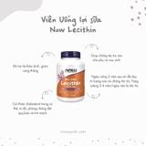  Viên Chống Tắc Tia Sữa Và Lợi Sữa NOW Non-GMO Lecithin 1200 mg, 100 Viên 