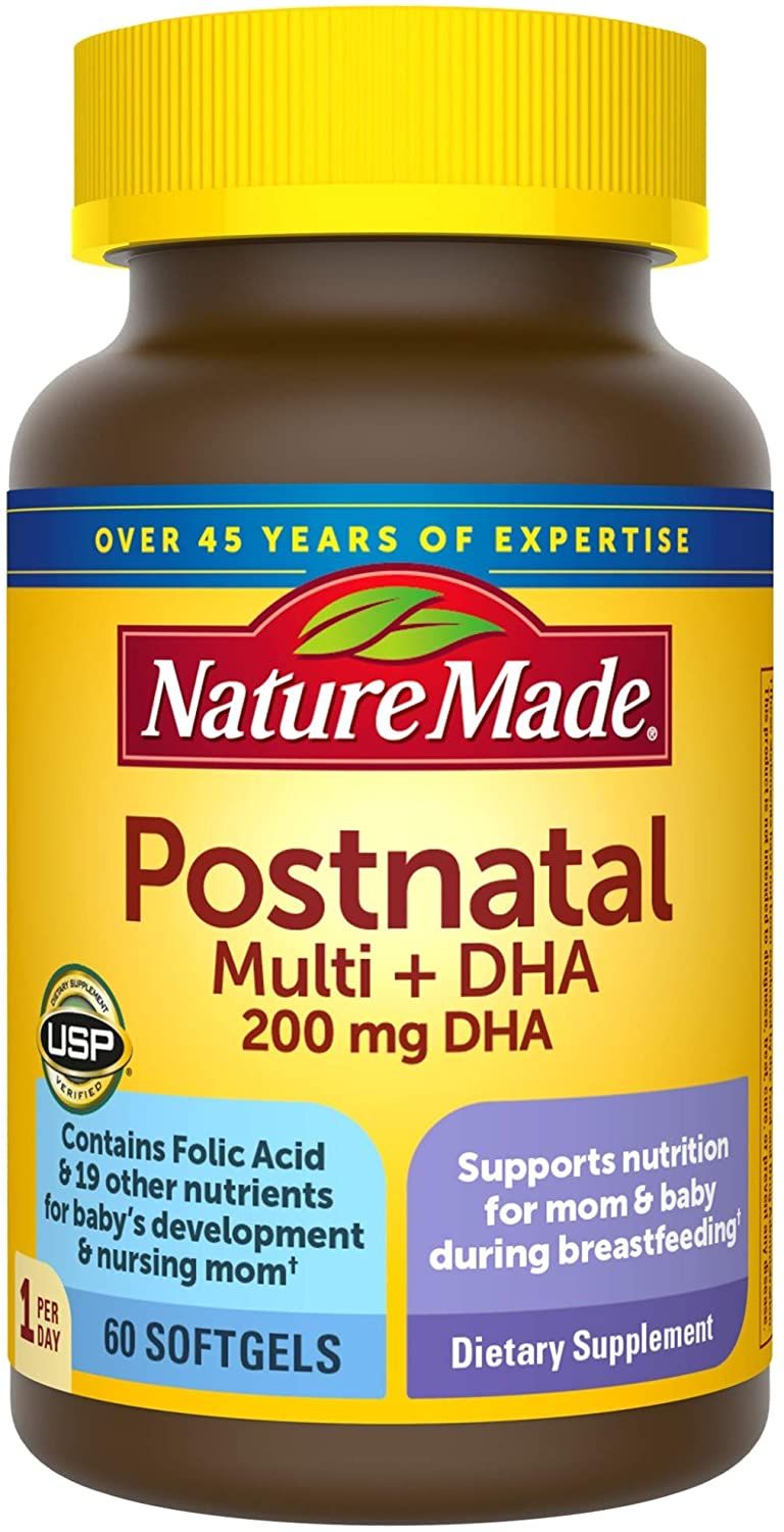  Vitamin Tổng Hợp Cho Mẹ Bầu Sau Sinh Nature Made Postnatal Vitamin + DHA 200MG, 60 Viên 