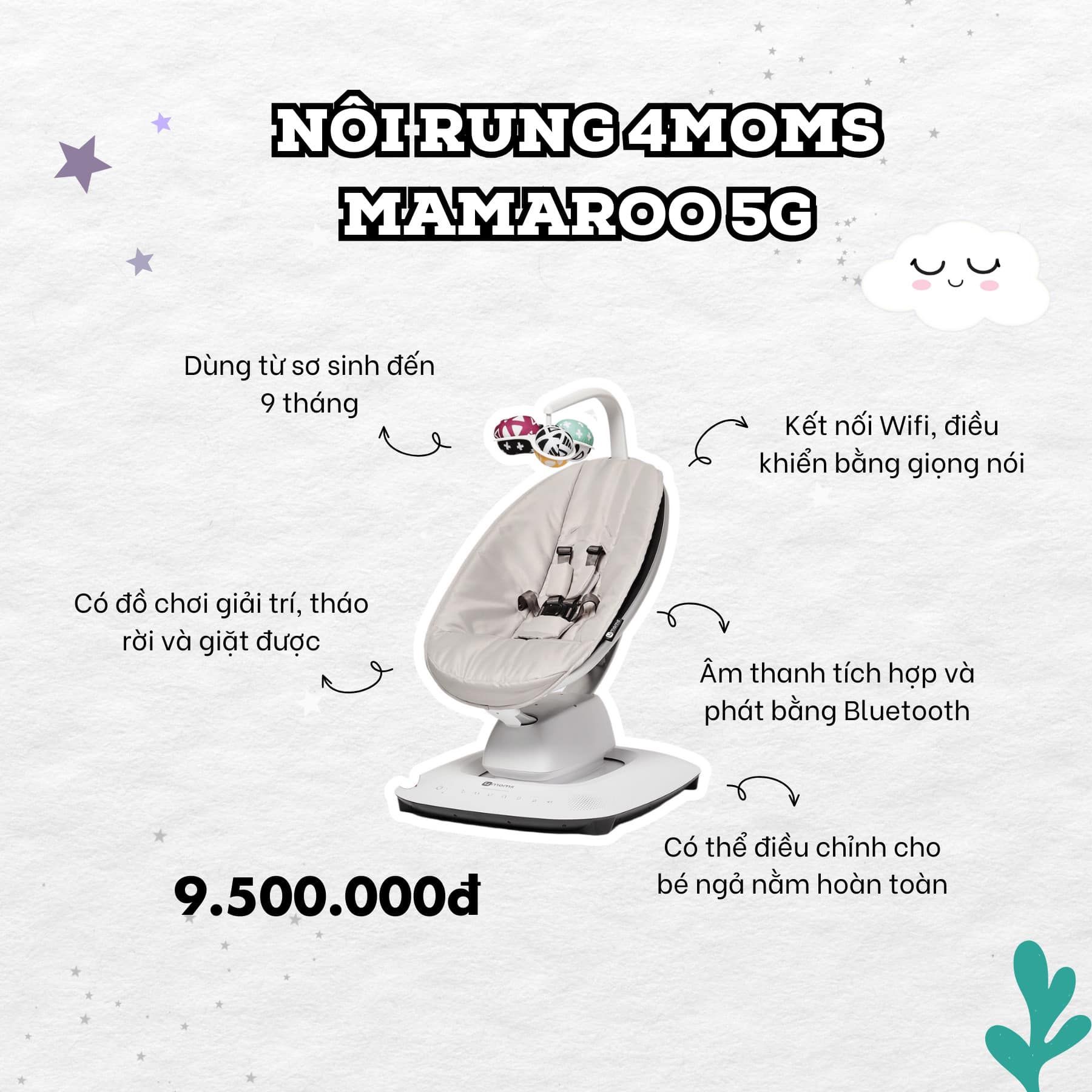  Nôi rung 4moms Mamaroo màu Grey Classic (Bản 5G) 