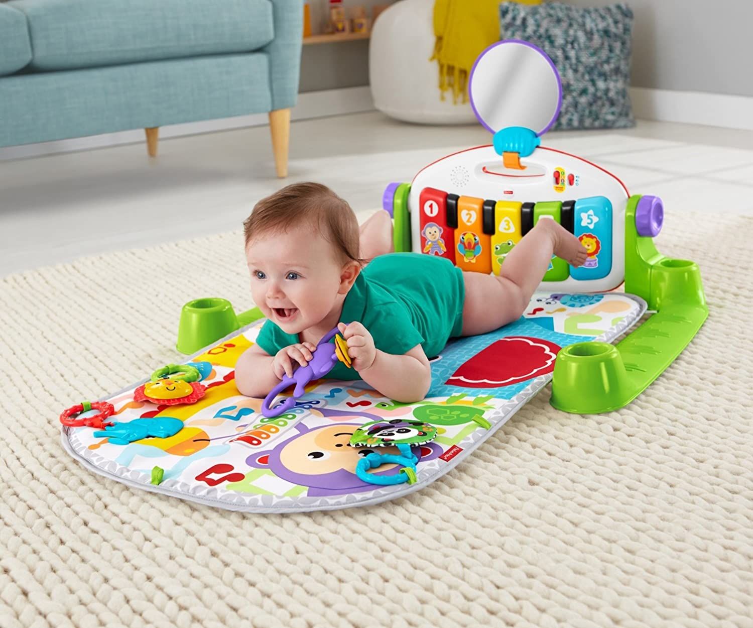  Thảm chơi Fisher-Price Deluxe Kick & Play Piano Gym & Maracas 