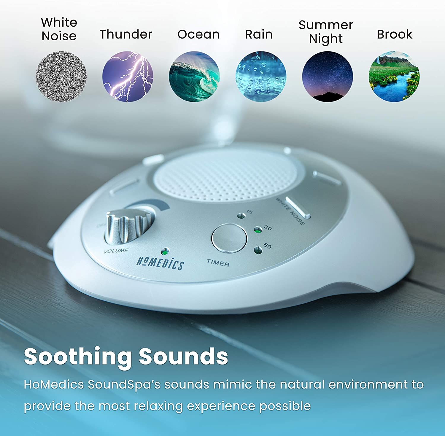  Máy tạo âm thanh trắng HOMEDICS giúp bé ngủ ngon White Noise Sound Machine 