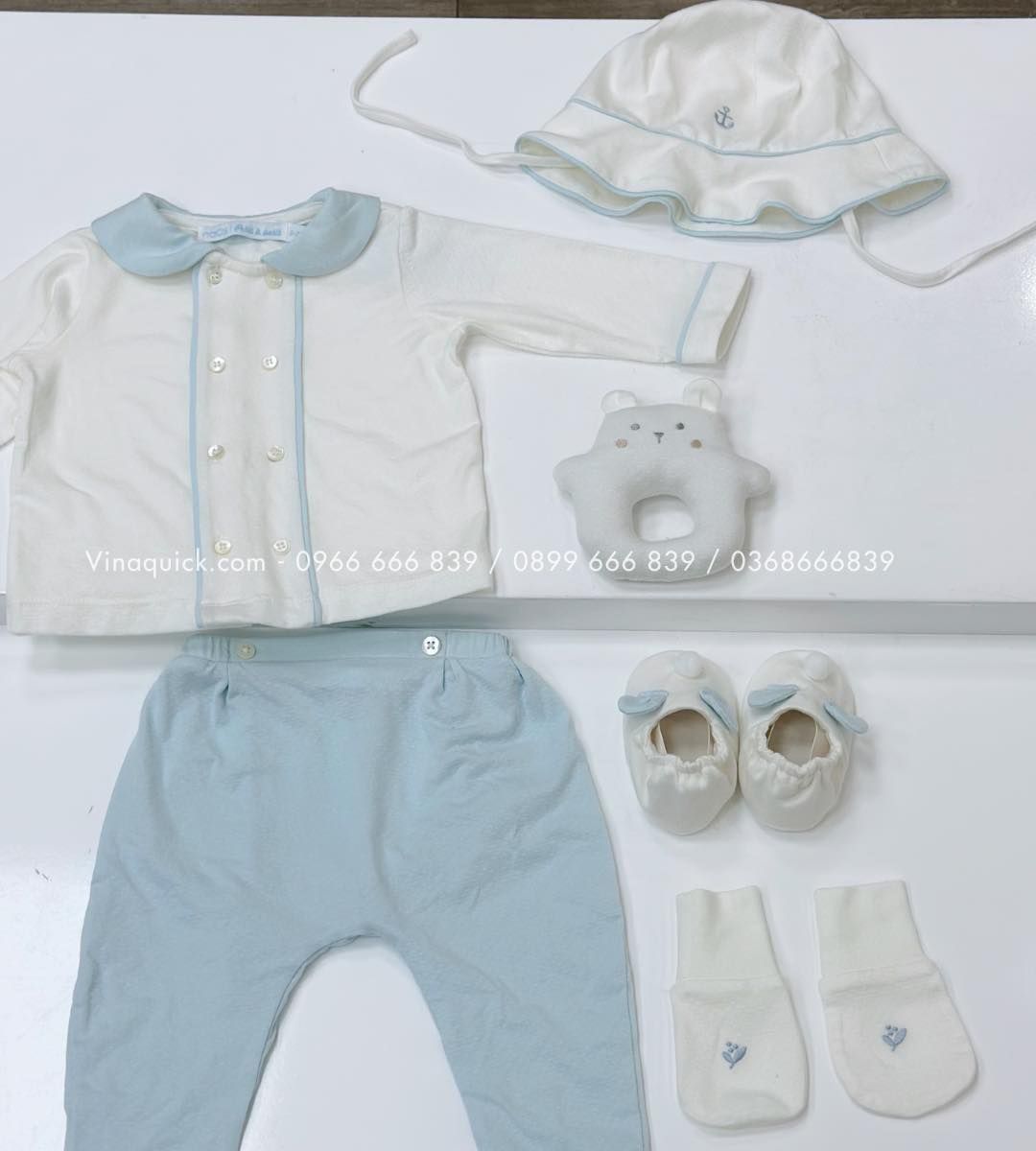  Set Quà Tặng Nous 5 Món Bé Trai Màu Trắng - Newborn 