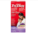  Siro Giảm Đau, Hạ Sốt Tylenol Infants' cho bé từ sơ sinh đến 3 tuổi, Vị Nho - 60ml 