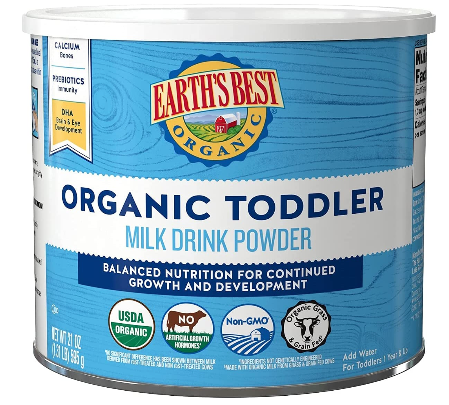  Sữa Earth's Best Organic Toddler, Natural Vanilla, dành cho bé từ 1 tuổi trở lên, hộp 595g 