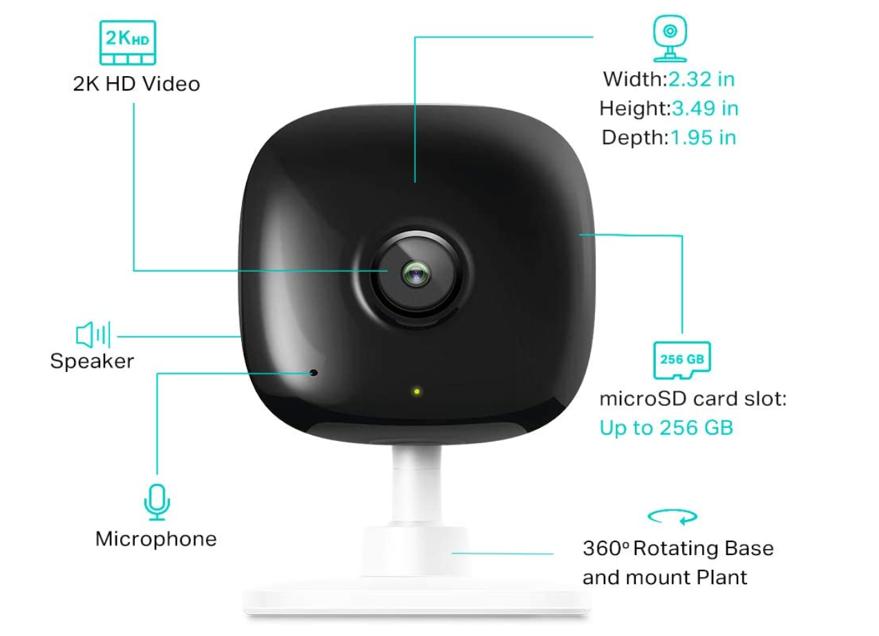  Camera theo dõi bé Kasa Smart 2K QHD , 2 Chiều, Kết Nối Được Alexa & Google Home (KC400) 