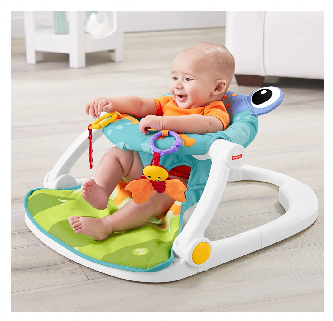  Ghế Tập Ngồi Fisher-Price Di Động Kèm Đồ Chơi Cho Bé Từ 4M+, Frog 