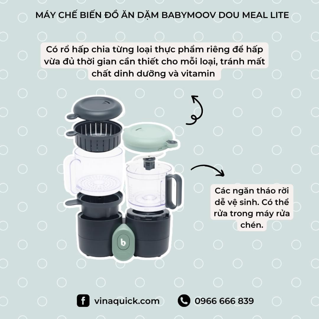  Máy làm đồ ăn dặm Babymoov Duo Meal Lite 4 in 1 Food Processor 