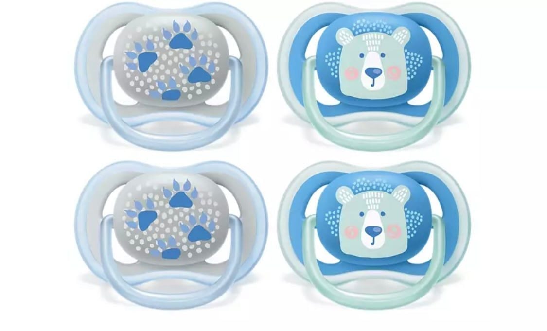  Set 2 Ti giả Philips Avent Ultra Air Pacifier 6-18 tháng (Bear/Footprint) 